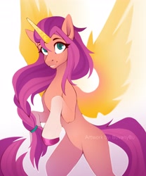 Size: 3413x4096 | Tagged: safe, alternate version, artist:buvanybu, imported from derpibooru, sunny starscout, alicorn, pony, spoiler:my little pony: a new generation, alicornified, female, g5, mare, my little pony: a new generation, race swap, solo, sunnycorn