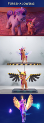 Size: 803x2261 | Tagged: safe, edit, editor:torpy, imported from derpibooru, screencap, sunny starscout, alicorn, earth pony, pony, spoiler:my little pony: a new generation, 3d, alicorn costume, alicornified, argyle starshine, artificial wings, augmented, costume, crystal, earth pony crystal, fake horn, fake wings, father and child, father and daughter, female, filly, filly sunny starscout, foal, foreshadowing, g5, magic, magic horn, magic wings, male, mare, my little pony: a new generation, pegasus crystal, race swap, stallion, sunnycorn, unicorn crystal, wings