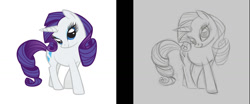 Size: 1350x561 | Tagged: safe, artist:lauren faust, imported from derpibooru, rarity, pony, unicorn, concept art, pencil drawing, sketch, traditional art