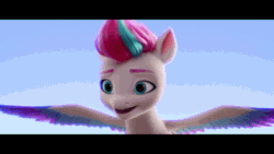 Size: 800x450 | Tagged: safe, imported from derpibooru, screencap, zipp storm, pegasus, pony, spoiler:my little pony: a new generation, 3d, adorazipp, animated, cute, female, g5, gif, happy, mare, my little pony: a new generation, smiling, solo, windswept mane