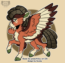 Size: 695x673 | Tagged: safe, artist:peachilyy, artist:sursiq, imported from derpibooru, oc, oc only, pegasus, pony, adoptable, advertisement, auction, base used, cloven hooves, coat markings, colored wings, dreadlocks, feather, fluffy, gradient mane, green eyes, hooves, multicolored hair, multicolored wings, pegasus oc, pony oc, socks (coat markings), solo, wings