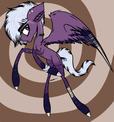 Size: 1873x2009 | Tagged: safe, artist:beamybutt, imported from derpibooru, oc, oc only, pegasus, pony, abstract background, collar, ear fluff, ear piercing, male, pegasus oc, piercing, rearing, solo, stallion, wings