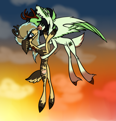 Size: 1849x1921 | Tagged: safe, artist:beamybutt, imported from derpibooru, oc, oc only, deer, pegadeer, pony, antlers, ear fluff, eyelashes, flying, hug, solo, twilight (astronomy), wings
