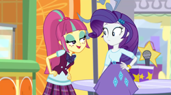 Size: 1920x1071 | Tagged: safe, imported from derpibooru, screencap, rarity, sour sweet, dance magic, equestria girls, spoiler:eqg specials, duo, duo female, female, ponytail