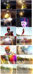 Size: 1033x2280 | Tagged: safe, imported from derpibooru, screencap, twilight sparkle, alicorn, equestria girls, dino charge, eye, female, fight, midnight sparkle, photo, power rangers, power rangers dino charge, red ranger, silver ranger, super sentai, twilight sparkle (alicorn), zyuden sentai kyoryuger