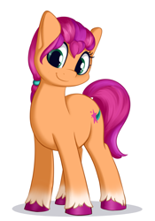 Size: 2265x3240 | Tagged: safe, artist:andelai, imported from derpibooru, sunny starscout, earth pony, pony, spoiler:my little pony: a new generation, cute, female, g5, high res, mare, my little pony: a new generation, simple background, smiling, standing, sunnybetes, unshorn fetlocks, white background