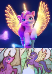 Size: 1241x1765 | Tagged: safe, imported from derpibooru, screencap, sunny starscout, alicorn, pony, spoiler:my little pony: a new generation, 3d, alicornified, artificial horn, artificial wings, astral horn, astral wings, augmented, ethereal horn, ethereal wings, foreshadowing, g5, horn, magic, magic horn, magic wings, my little pony: a new generation, race swap, spoiler, sunnycorn, wings