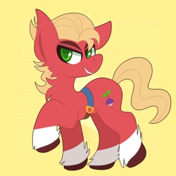 Size: 2000x2000 | Tagged: safe, artist:saveraedae, imported from derpibooru, sprout cloverleaf, earth pony, pony, spoiler:my little pony: a new generation, g5, high res, looking at you, male, my little pony: a new generation, raised hoof, solo, stallion