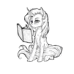 Size: 2500x2500 | Tagged: safe, artist:madhotaru, imported from derpibooru, oc, oc only, pony, unicorn, book, high res, solo