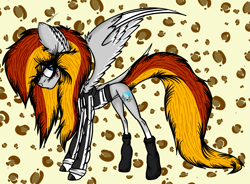 Size: 2089x1541 | Tagged: safe, artist:beamybutt, imported from derpibooru, oc, oc only, pegasus, pony, abstract background, clothes, costume, ear fluff, eyelashes, female, mare, pegasus oc, skeleton costume, solo