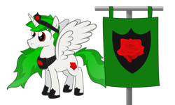 Size: 1083x656 | Tagged: safe, alternate version, artist:zombietator, imported from derpibooru, oc, oc only, alicorn, pony, alicorn oc, banner, colored, hoof shoes, horn, peytral, simple background, solo, transparent background, wings