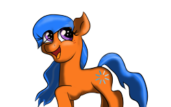 Size: 1680x1050 | Tagged: safe, artist:tranzmuteproductions, imported from derpibooru, oc, oc only, earth pony, pony, :d, earth pony oc, eyelashes, female, mare, open mouth, open smile, simple background, smiling, solo, transparent background