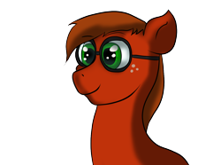 Size: 1280x950 | Tagged: safe, artist:tranzmuteproductions, imported from derpibooru, oc, oc only, earth pony, pony, bust, earth pony oc, freckles, glasses, male, simple background, solo, stallion, transparent background