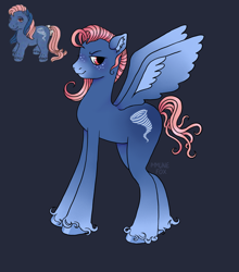 Size: 1732x1966 | Tagged: safe, artist:immunefox, imported from derpibooru, tornado (g1), pegasus, pony, digital art, fanart, freckles, g1, g1 to g4, g4, generation leap, looking at you, male, procreate app, redesign, simple background, smiling, solo, spread wings, stallion, tornado, unshorn fetlocks, wings