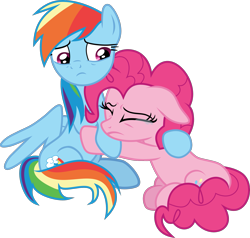 Size: 1915x1821 | Tagged: safe, artist:lincolnbrewsterfan, derpibooru exclusive, imported from derpibooru, pinkie pie, rainbow dash, earth pony, pegasus, the beginning of the end, .svg available, comforting, consoling, crying, cute, duo, duo female, eyes closed, female, floppy ears, folded wings, holding hooves, holding onto someone, hoof on shoulder, hug, inkscape, looking down, loyalty, sad, sadorable, simple background, svg, tail, tail wrap, tears of pain, tears of sadness, transparent background, true friends, vector, wings, wrinkles