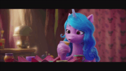 Size: 600x338 | Tagged: safe, imported from derpibooru, izzy moonbow, unicorn, spoiler:g5, spoiler:my little pony: a new generation, animated, g5, gif, my little pony: a new generation, sad