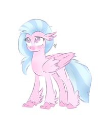 Size: 1200x1500 | Tagged: safe, artist:kreedie, imported from derpibooru, silverstream, hippogriff, cute, diastreamies, female, sad, sadorable, simple background, solo, white background