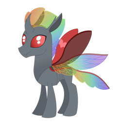 Size: 1518x1549 | Tagged: safe, artist:dyonys, imported from derpibooru, oc, oc only, oc:chroam, changedling, changeling, male, simple background, solo, spread wings, transparent background, wings