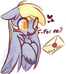 Size: 924x1034 | Tagged: safe, artist:drawtheuniverse, imported from derpibooru, derpy hooves, pegasus, pony, blushing, colored pupils, cute, daaaaaaaaaaaw, derpabetes, female, floppy ears, heart, lightly watermarked, mare, simple background, solo, super smash bros., unshorn fetlocks, watermark, white background