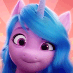 Size: 400x400 | Tagged: safe, imported from derpibooru, screencap, izzy moonbow, pony, spoiler:my little pony: a new generation, 3d, animated, chewing, eating, g5, gif, my little pony: a new generation