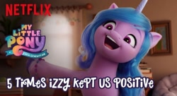 Size: 720x392 | Tagged: safe, edit, edited screencap, imported from derpibooru, screencap, izzy moonbow, spoiler:my little pony: a new generation, 3d, g5, my little pony: a new generation, positive, ta-da!, youtube link, youtube thumbnail