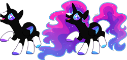 Size: 2660x1252 | Tagged: safe, artist:kurosawakuro, imported from derpibooru, oc, oc only, alicorn, pony, bald, base used, coat markings, ethereal mane, magical lesbian spawn, male, offspring, parent:nightmare moon, parent:rainbow dash, parents:nightdash, simple background, socks (coat markings), solo, stallion, starry mane, transparent background