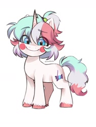 Size: 1237x1633 | Tagged: safe, alternate version, artist:cottonsweets, imported from derpibooru, oc, oc only, oc:cottonsweets, pony, unicorn, clothes, g5, looking at you, smiling, solo, sweater