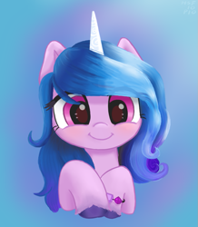 Size: 711x816 | Tagged: safe, artist:hsf, imported from derpibooru, izzy moonbow, pony, unicorn, spoiler:my little pony: a new generation, g5, looking at you, my little pony: a new generation, solo