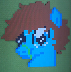 Size: 889x895 | Tagged: safe, artist:zombietator, imported from derpibooru, oc, oc only, earth pony, pony, bust, earth pony oc, minecraft, pixel art, solo