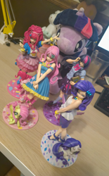 Size: 746x1200 | Tagged: safe, artist:sepiakeys, imported from derpibooru, kotobukiya, fluttershy, pinkie pie, rarity, twilight sparkle, human, pony, humanized, irl, kotobukiya fluttershy, kotobukiya pinkie pie, kotobukiya rarity, kotobukiya twilight sparkle, photo, plushie