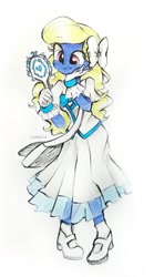 Size: 1898x3403 | Tagged: safe, artist:liaaqila, imported from derpibooru, oc, oc:azure/sapphire, equestria girls, clothes, crossdressing, dress, femboy, makeup, male, mirror, pokémon