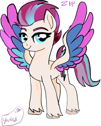 Size: 483x600 | Tagged: safe, artist:shiningneko, imported from derpibooru, zipp storm, pegasus, pony, spoiler:my little pony: a new generation, adorazipp, colored wings, cute, cyan eyes, eyebrows, feathered wings, female, g5, mare, multicolored mane, my little pony: a new generation, signature, simple background, smiling, solo, spread wings, standing, tail, transparent background, unshorn fetlocks, wings