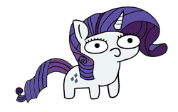 Size: 1204x754 | Tagged: safe, artist:ranze61, imported from derpibooru, rarity, pony, unicorn, chibi, colored, cutie mark, female, horn, mare, purple mane, purple tail, simple background, solo, squatpony, tail, white background