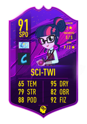 Size: 620x874 | Tagged: safe, imported from derpibooru, sci-twi, twilight sparkle, equestria girls, equestrian flag, female, fifa 21, fut card, solo, ultimate team