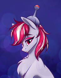 Size: 1526x1965 | Tagged: safe, artist:alrumoon_art, imported from derpibooru, sugar moonlight, earth pony, pony, spoiler:my little pony: a new generation, abstract background, anti-mind reading cap, female, g5, mare, my little pony: a new generation, solo