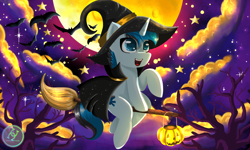 Size: 2000x1200 | Tagged: safe, artist:julie25609, imported from derpibooru, oc, oc only, oc:solar gizmo, pony, unicorn, luna eclipsed, nightmare night, solo