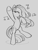 Size: 462x615 | Tagged: safe, artist:marbo, imported from ponybooru, marble pie, earth pony, pony, bipedal, dancing, female, headphones, mare, monochrome, music notes, open mouth, open smile, smiling, solo