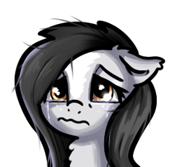 Size: 287x273 | Tagged: safe, artist:neuro, oc, oc only, pony, bust, crying, female, mare, sad, simple background, snowpony (species), solo, taiga pony, transparent background