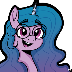 Size: 1080x1080 | Tagged: safe, alternate version, artist:dark shadow, imported from derpibooru, izzy moonbow, pony, unicorn, spoiler:my little pony: a new generation, g5, glasses, my little pony: a new generation, simple background, solo, transparent background