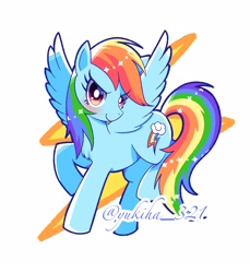 Size: 1466x1600 | Tagged: safe, artist:yukiha_321, imported from derpibooru, rainbow dash, pegasus, pony, chest fluff, female, lightning, looking at you, mare, simple background, solo, spread wings, white background, wings