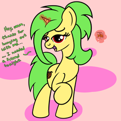 Size: 2000x2000 | Tagged: safe, artist:dafiltafish, imported from derpibooru, oc, oc:piña, pony, unicorn, alcohol, dialogue, glass, high res, looking at you, shot glass, text