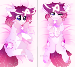 Size: 2824x2546 | Tagged: safe, artist:2pandita, imported from derpibooru, oc, oc only, oc:huffle puffle, earth pony, pony, body pillow, body pillow design, female, high res, mare, neck bow, solo