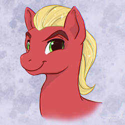 Size: 2000x2000 | Tagged: safe, artist:tayarinne, imported from derpibooru, sprout cloverleaf, earth pony, pony, spoiler:my little pony: a new generation, bust, g5, high res, male, my little pony: a new generation, solo, stallion