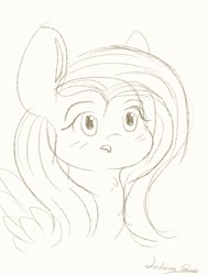 Size: 1536x2048 | Tagged: safe, artist:ledwine glass, imported from derpibooru, fluttershy, pegasus, pony, anime style, blushing, cute, daaaaaaaaaaaw, shyabetes, simple, simple background, sketch, slightly chubby, solo, surprised