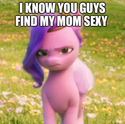Size: 500x493 | Tagged: safe, edit, edited screencap, imported from derpibooru, screencap, pipp petals, pegasus, pony, spoiler:my little pony: a new generation, angry, dialogue, disappointed, female, flower, g5, grass, implied queen haven, jewelry, mare, meme, my little pony: a new generation, royalty, solo, tiara, upset