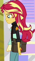 Size: 1920x3281 | Tagged: safe, imported from derpibooru, screencap, sunset shimmer, equestria girls, mirror magic, spoiler:eqg specials, bag, clothes, cropped, female, geode of empathy, jacket, jewelry, leather, leather jacket, magical geodes, necklace, solo