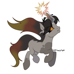 Size: 2000x2000 | Tagged: safe, artist:renhorse, imported from derpibooru, oc, oc only, pony, unicorn, black sclera, female, high res, magic, mare, offspring, parent:fire flare, parent:king sombra, simple background, solo, transparent background