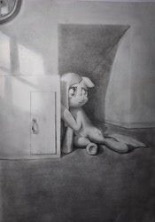 Size: 2710x3865 | Tagged: safe, artist:ph平和, imported from derpibooru, pinkie pie, earth pony, pony, grayscale, high res, monochrome, pinkamena diane pie, solo