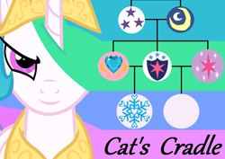 Size: 1014x716 | Tagged: safe, artist:shakespearicles, edit, imported from derpibooru, night light, princess cadance, princess celestia, princess flurry heart, shining armor, twilight sparkle, twilight velvet, oc, alicorn, pony, unicorn, fanfic:cat's cradle, aunt, aunt and nephew, aunt and niece, author:shakespearicles, brother, brother and sister, cat's cradle, cover art, crown, cutie mark, edited artwork, family, family tree, fanfic, fanfic art, fanfic cover, father and child, father and daughter, father and son, female, fimfiction, grandfather, grandfather and grandchild, grandfather and grandchildren, grandfather and grandmother, grandfather and grandson, grandmother, grandmother and grandchild, grandmother and grandchildren, grandmother and granddaughter, grandmother and grandson, grandson and granddaughter, hair over one eye, half-brother, half-cousins, half-siblings, half-sister, heart, horn, implied inbreeding, implied incest, inbreeding, incest, jewelry, looking, looking at you, male, mare, moon, mother, mother and child, mother and daughter, mother and father, mother and son, nephew, niece, nostrils, one eye covered, prince, princess, regalia, royalty, shakespearicles, siblings, sister, sisters, sisters-in-law, smiling, smiling at you, smirk, snow, snowflake, spoiler, sun, text, updated, updated cover art, updated image, wall of tags