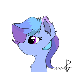 Size: 1000x1000 | Tagged: safe, artist:mh148, imported from derpibooru, oc, oc only, oc:crystal cloud, crystal pony, pony, bust, chest fluff, ear fluff, simple background, solo, transparent background